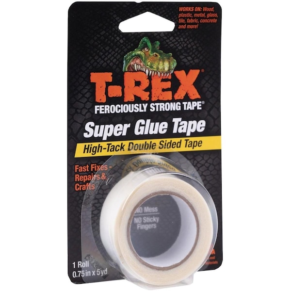 Shurtech Brands 0.75 in. x 5 Yard Double Sided Super Glue Tape, White DUC286853 - main
